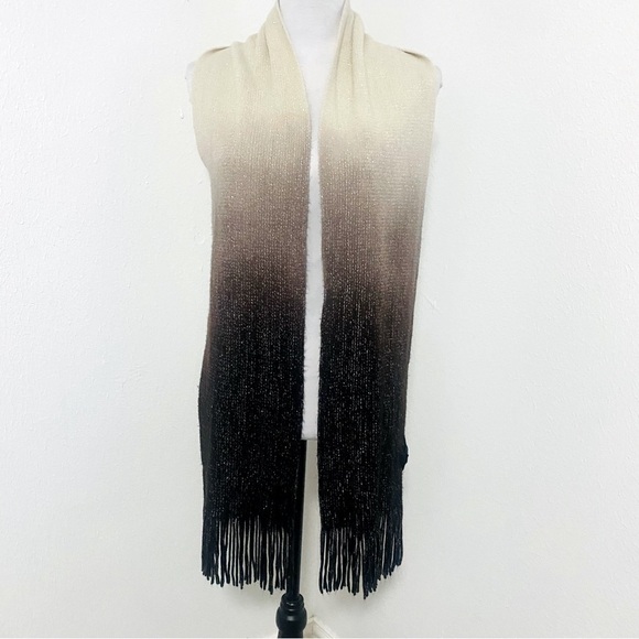 Cejon Women’s OS Color-block Scarf in Neutral Colors with Little Bit of Shimmer - Picture 2 of 7